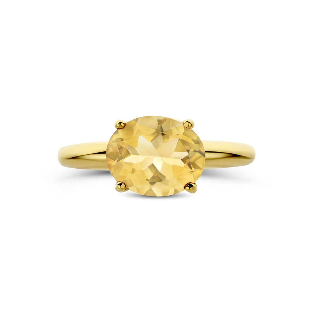 14k Geelgouden ring met citrien