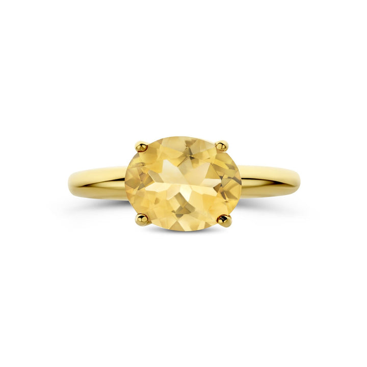 14k Geelgouden ring met citrien