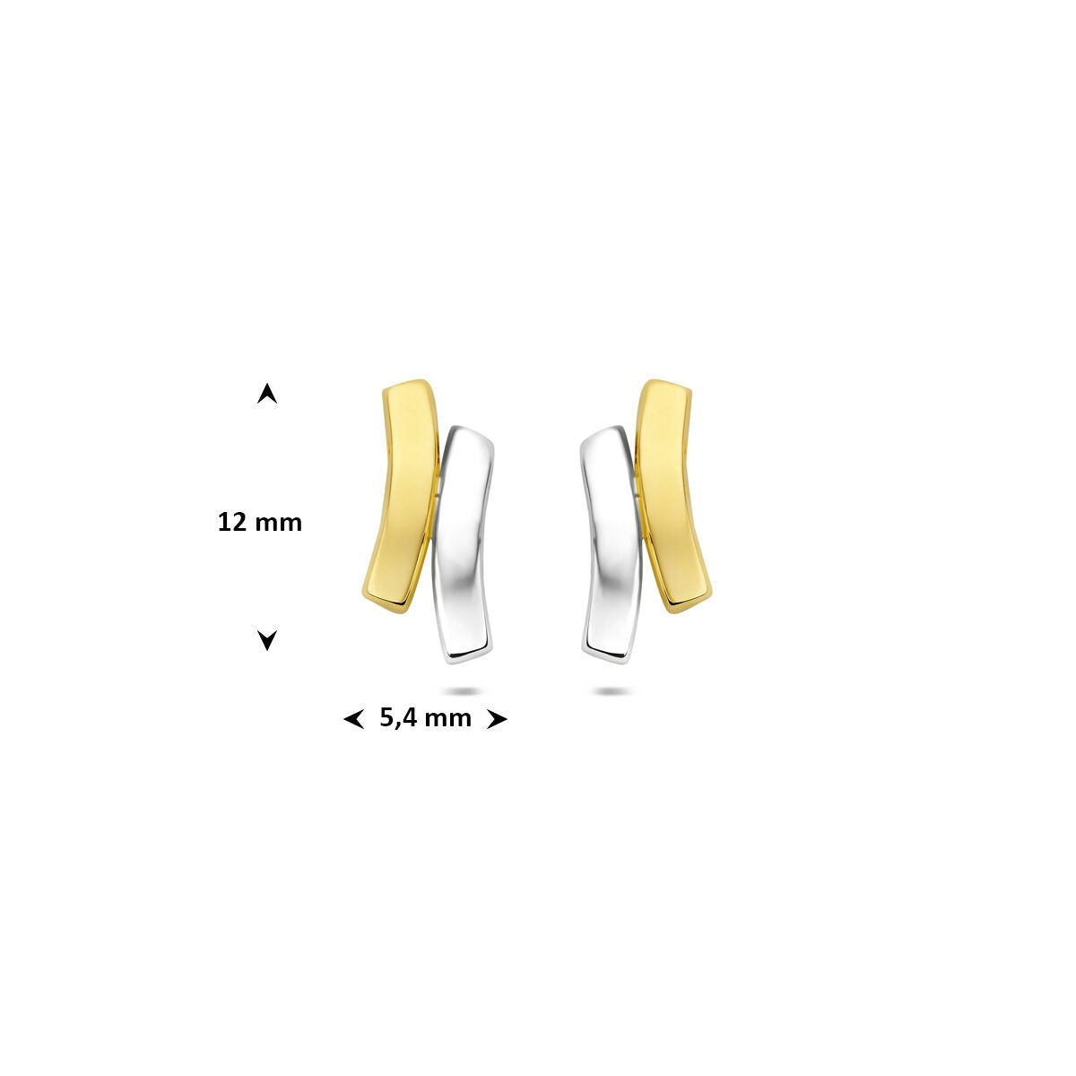 9k bicolor gouden oorknopjes