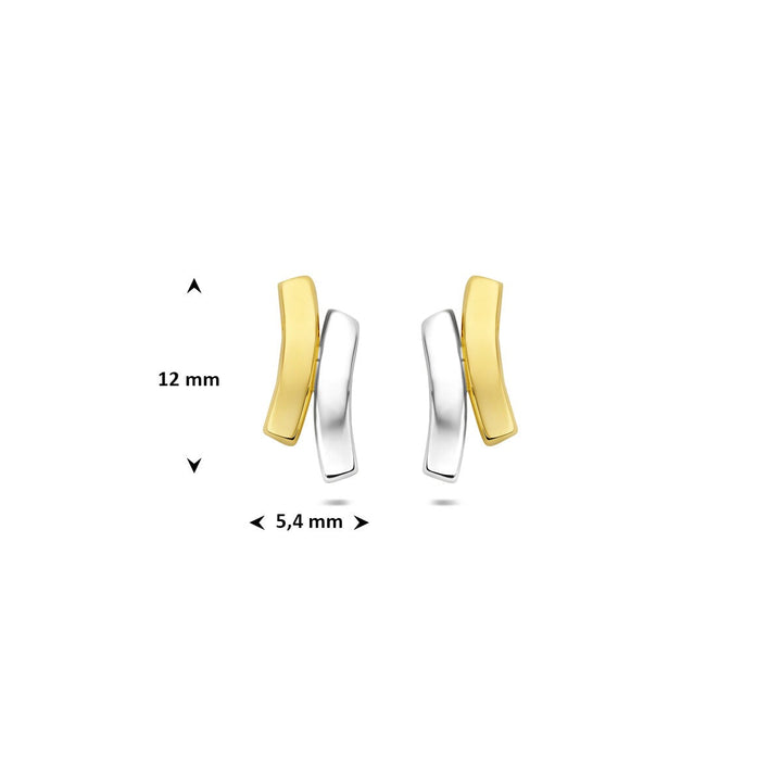 9k bicolor gouden oorknopjes