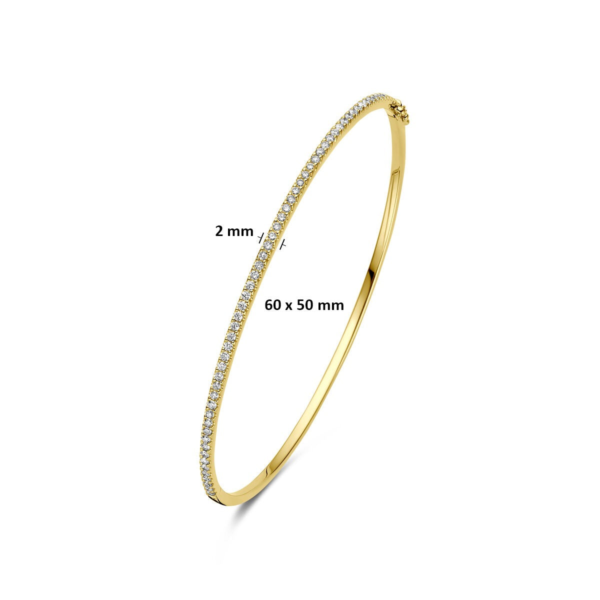 14k Geelgouden bangle met diamant