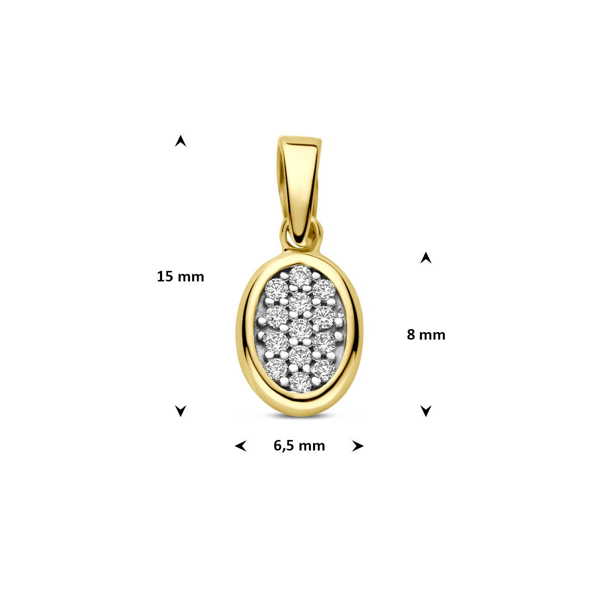 14k Geelgouden hanger met zirkonia