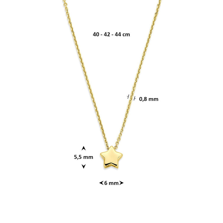 14k Geelgouden ketting met ster
