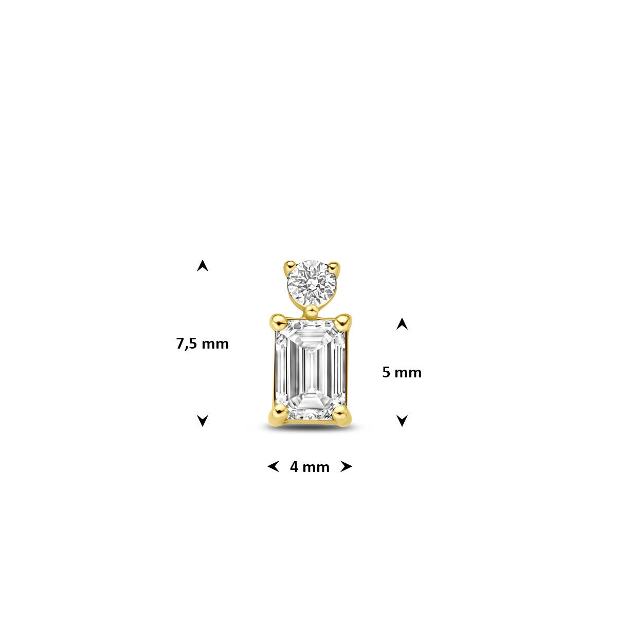 14k Geelgouden hanger met lab grown diamant 0,33 ct