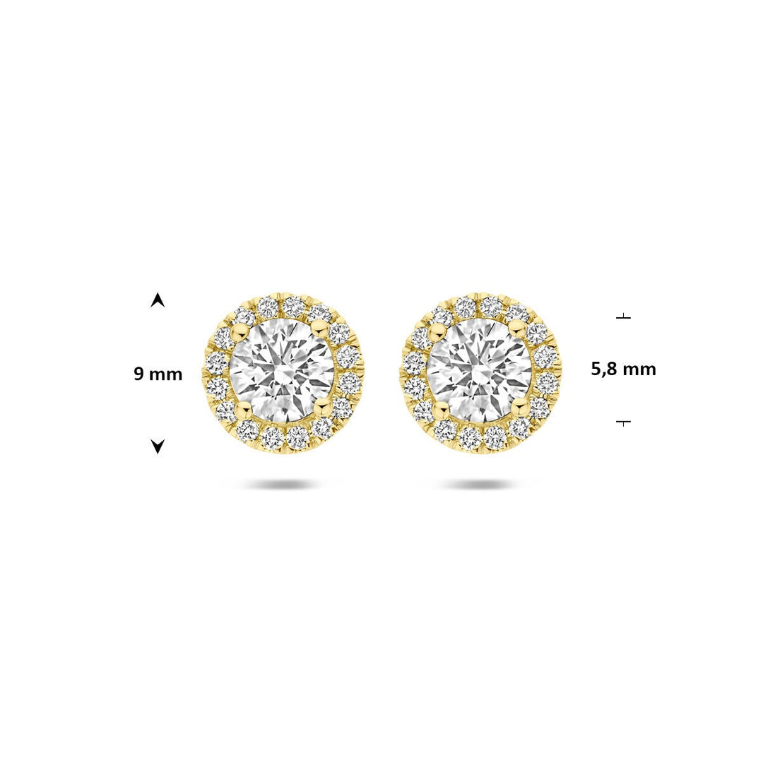 14k Gouden oorknopjes met lab grown diamant