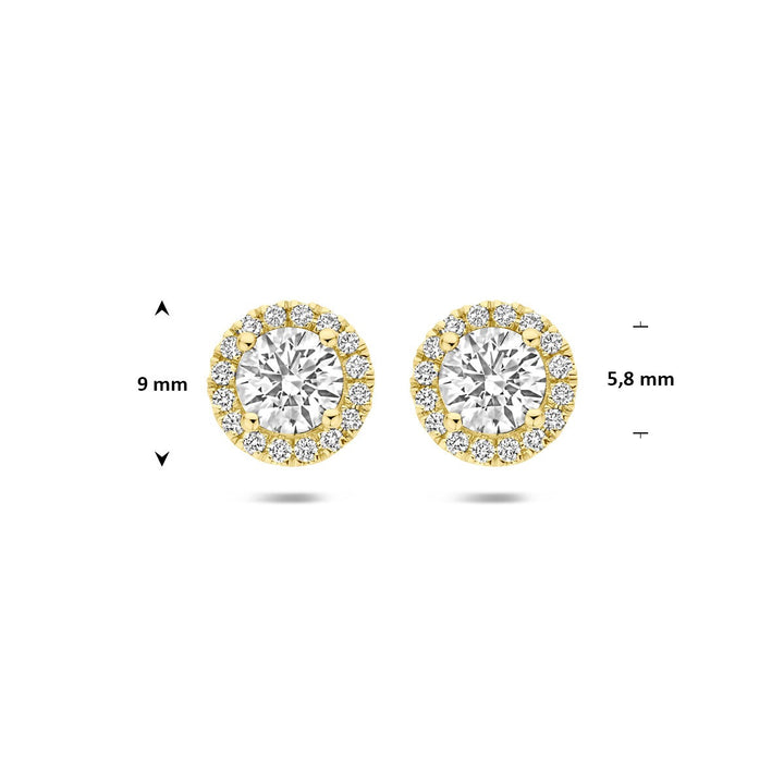 14k Gouden oorknopjes met lab grown diamant