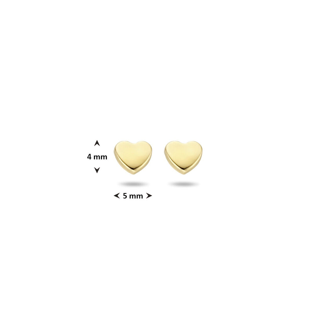 ear studs heart 14K yellow gold