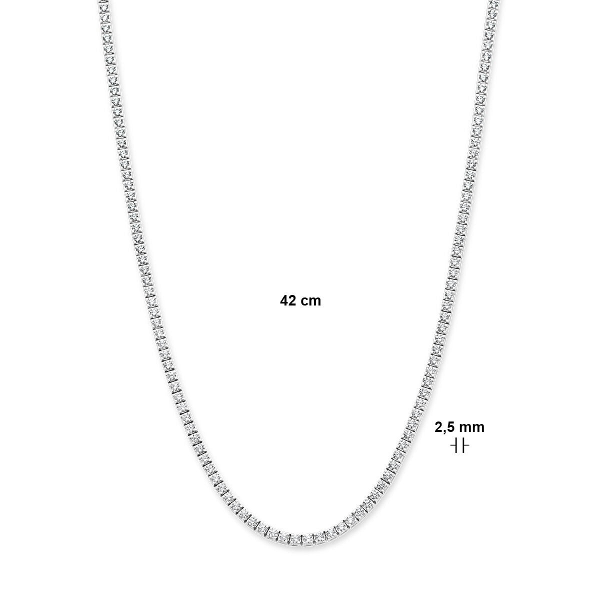 14k witgouden tenniscollier met lab grown diamanten – 5.00ct