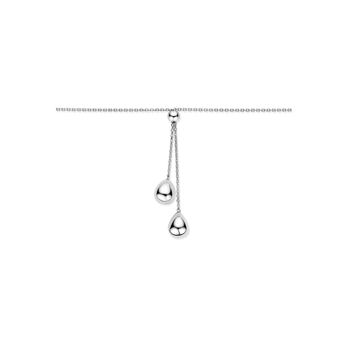 925 Zilveren y-ketting met bolletjes