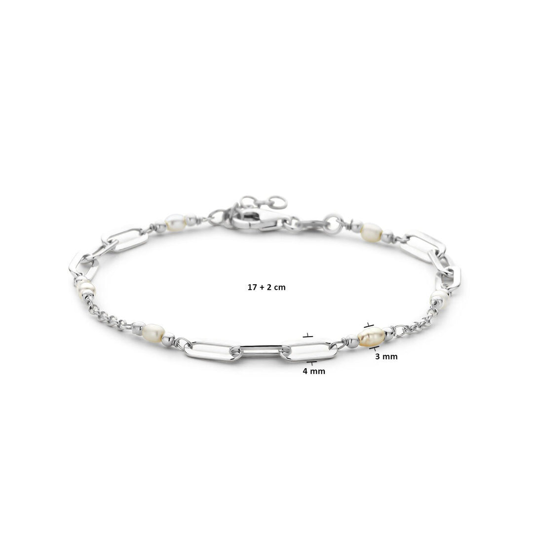 Zilveren armband met zoetwaterparels – gerhodineerd 925 zilver