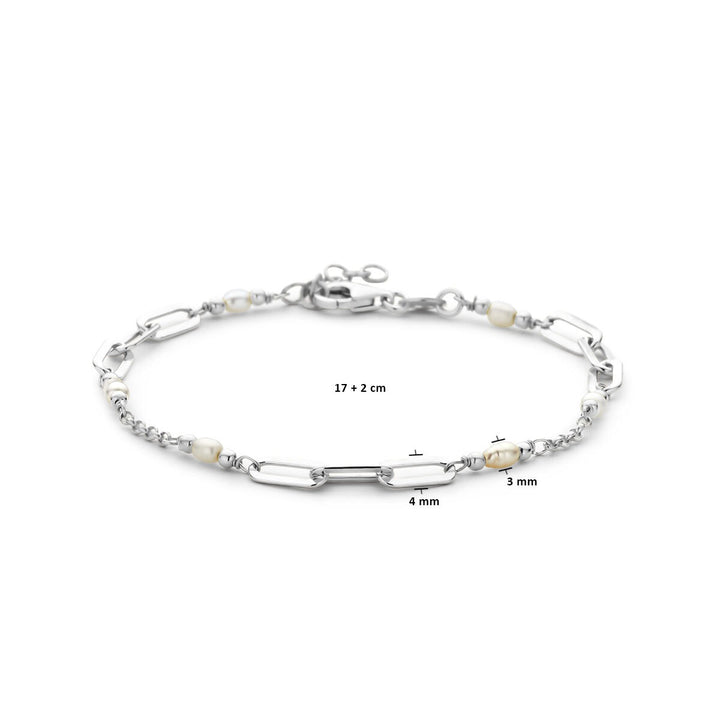 Zilveren armband met zoetwaterparels – gerhodineerd 925 zilver