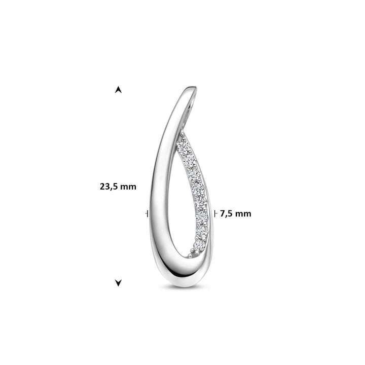 Gerhodineerd 925 zilveren hanger met zirkonia