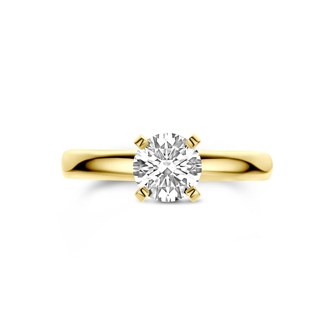 14k geelgouden ring met 1.00ct lab grown diamant