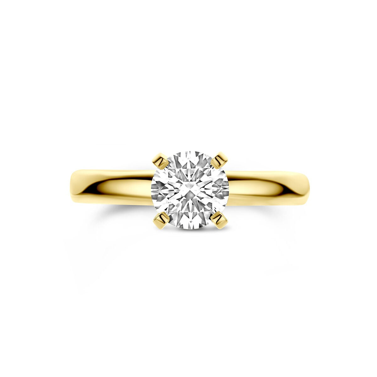 14k geelgouden ring met 1.00ct lab grown diamant