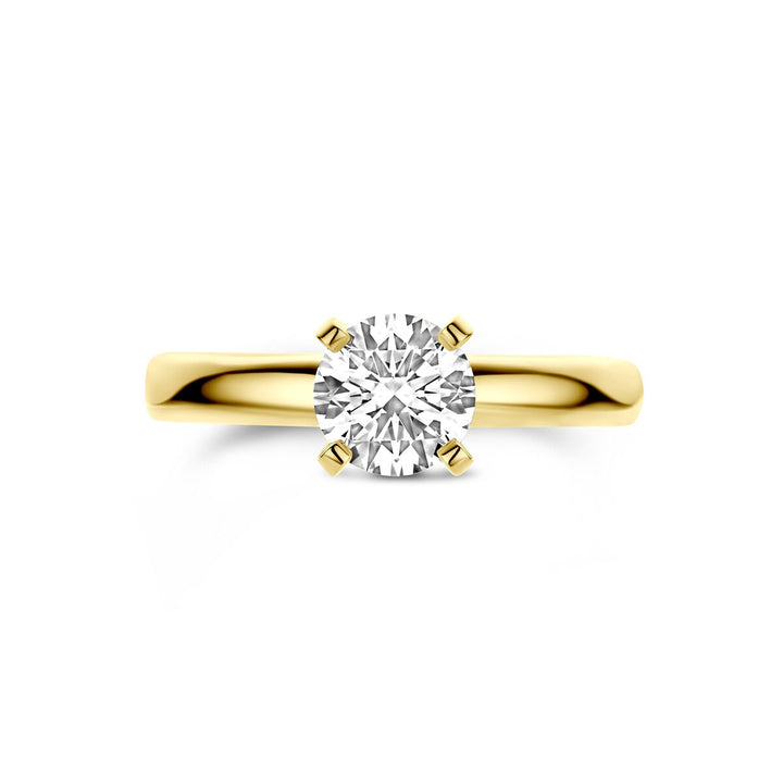 14k geelgouden ring met 1.00ct lab grown diamant