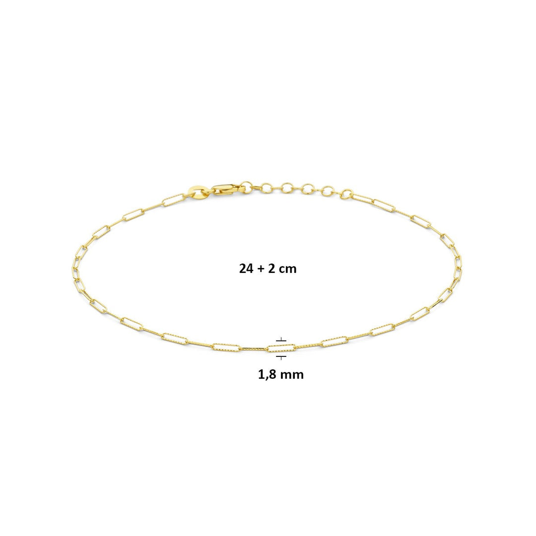 14k geelgouden enkelbandje – anker schakel