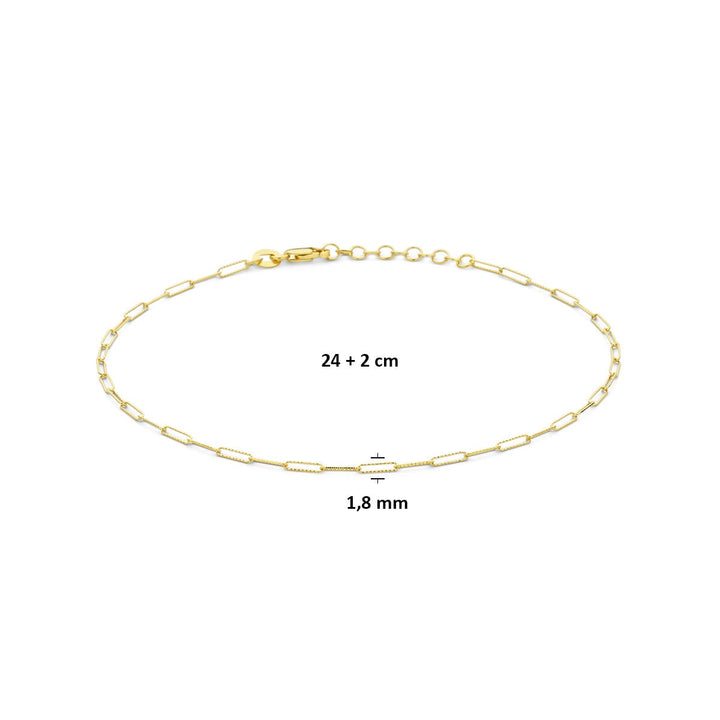 14k geelgouden enkelbandje – anker schakel