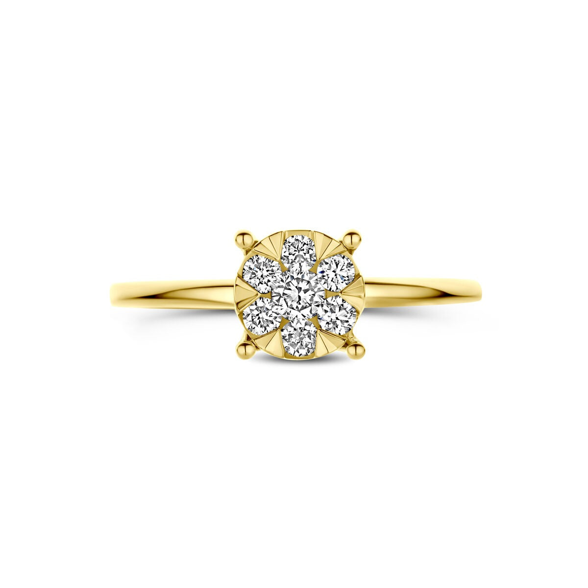 14k geelgouden ring met lab grown diamant