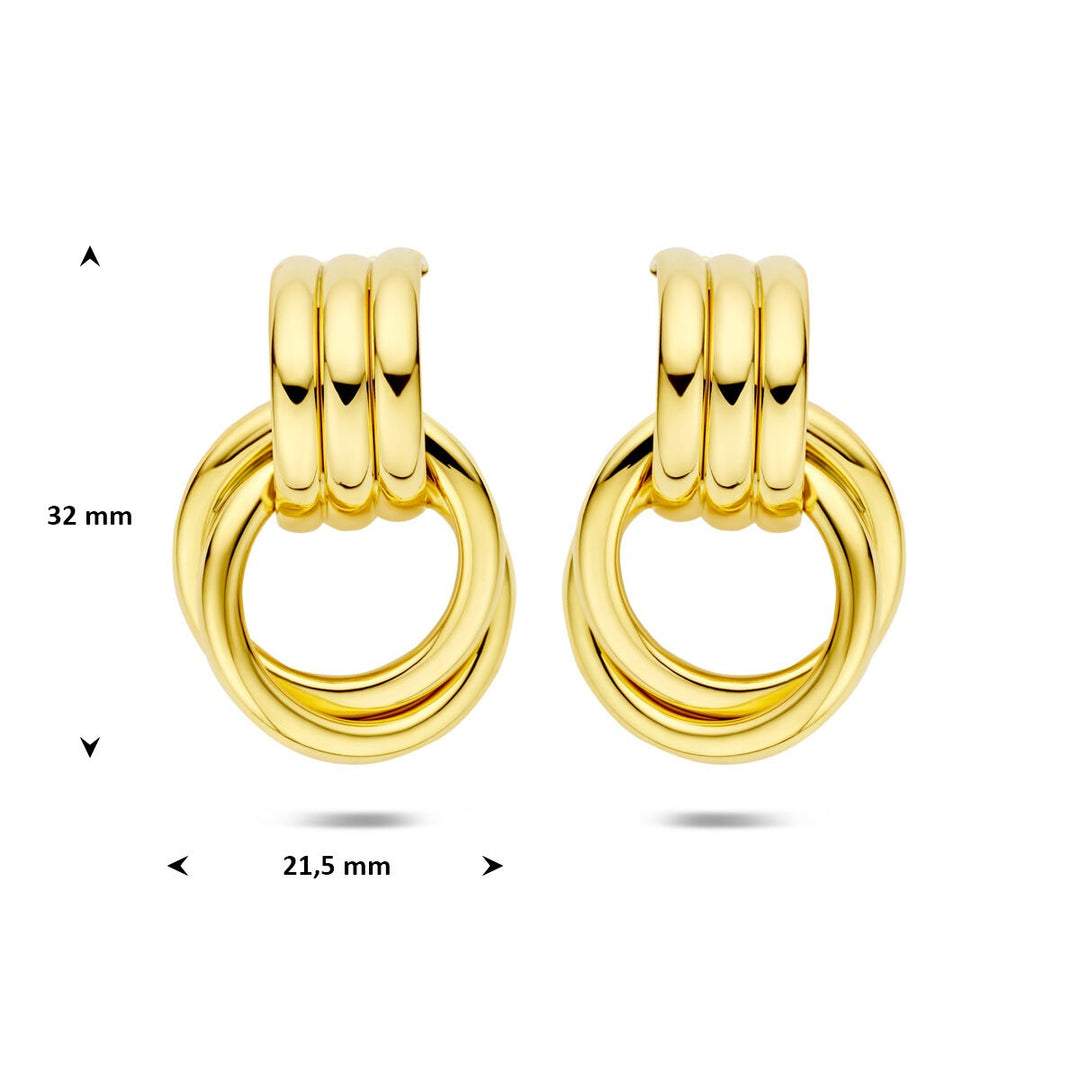 Verguld 925 zilveren stekeroorringen 32 x 21.5 mm