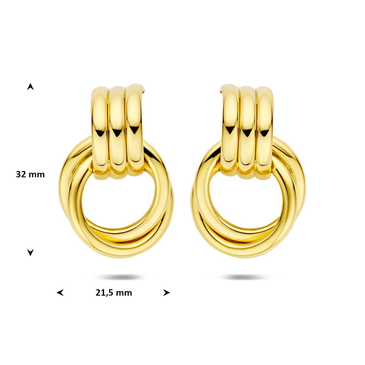 Verguld 925 zilveren stekeroorringen 32 x 21.5 mm