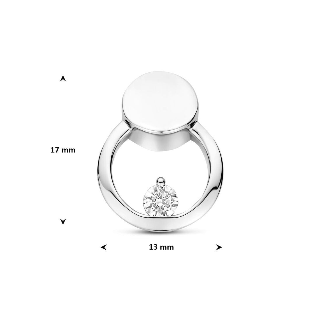 Zilveren hanger met zirkonia – gerhodineerd 925