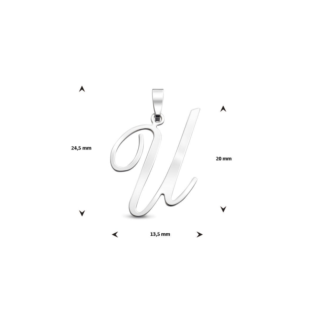 Gerhodineerd zilveren letterhanger