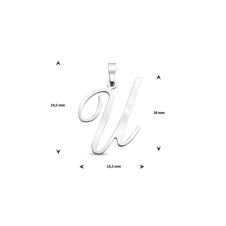 Gerhodineerd zilveren letterhanger
