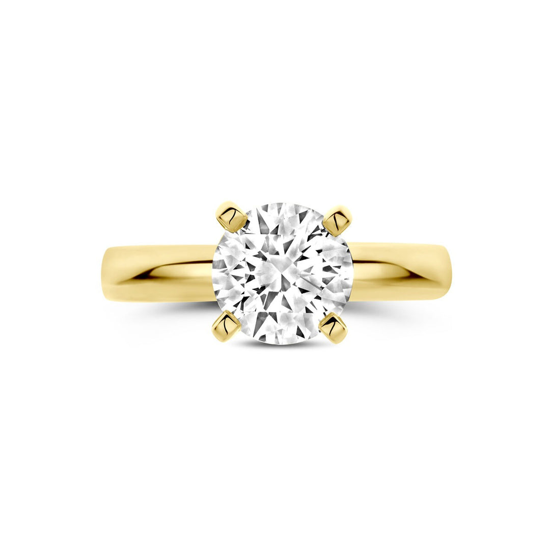 14k geelgouden ring met lab grown diamant 2.00ct