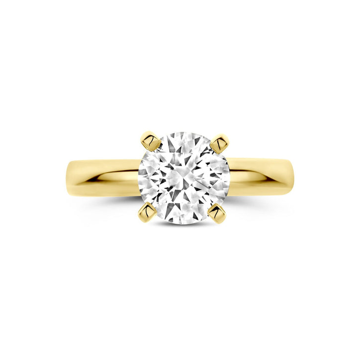 14k geelgouden ring met lab grown diamant 2.00ct