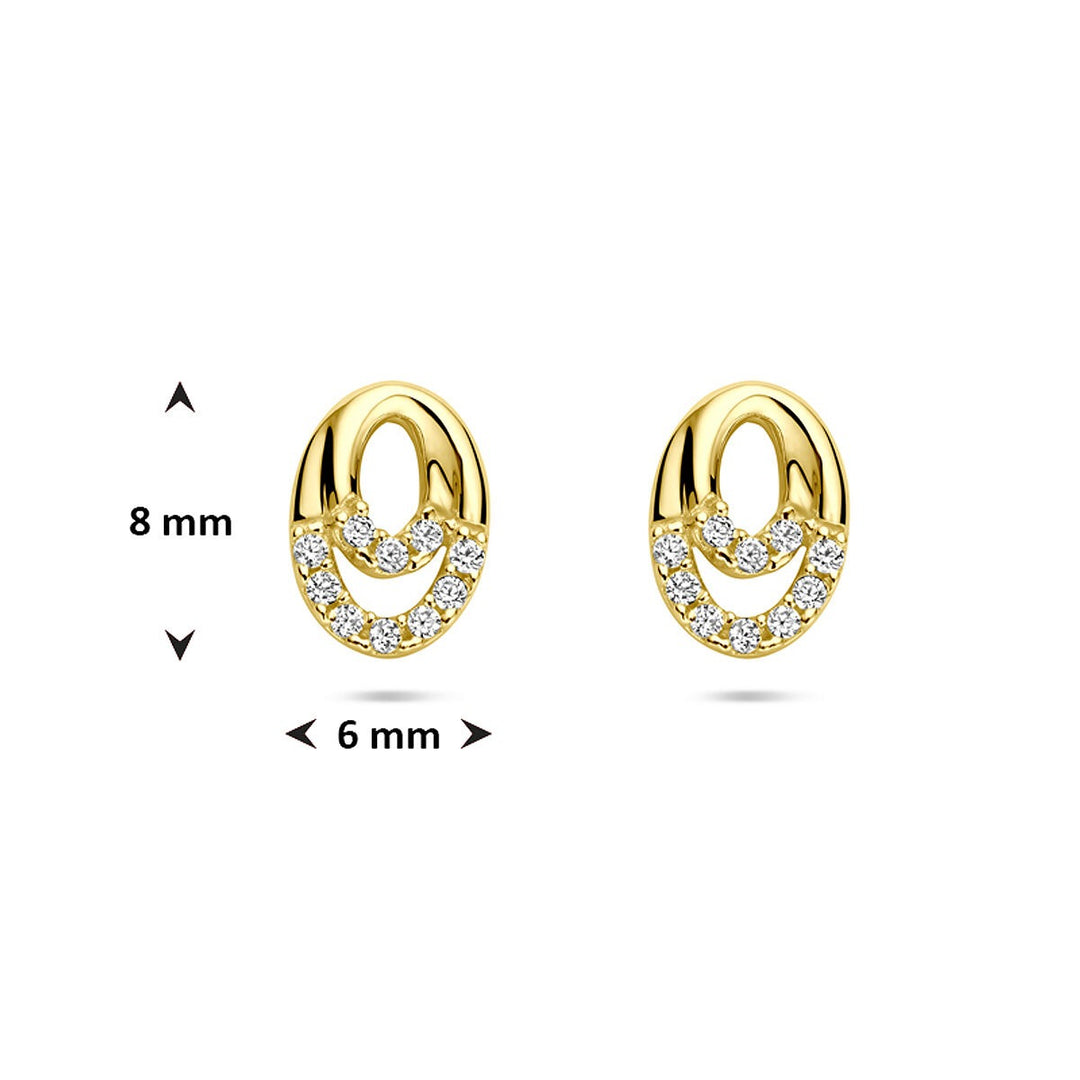 Gouden Oorknopjes 14k met Zirkonia – Entourage Zetting