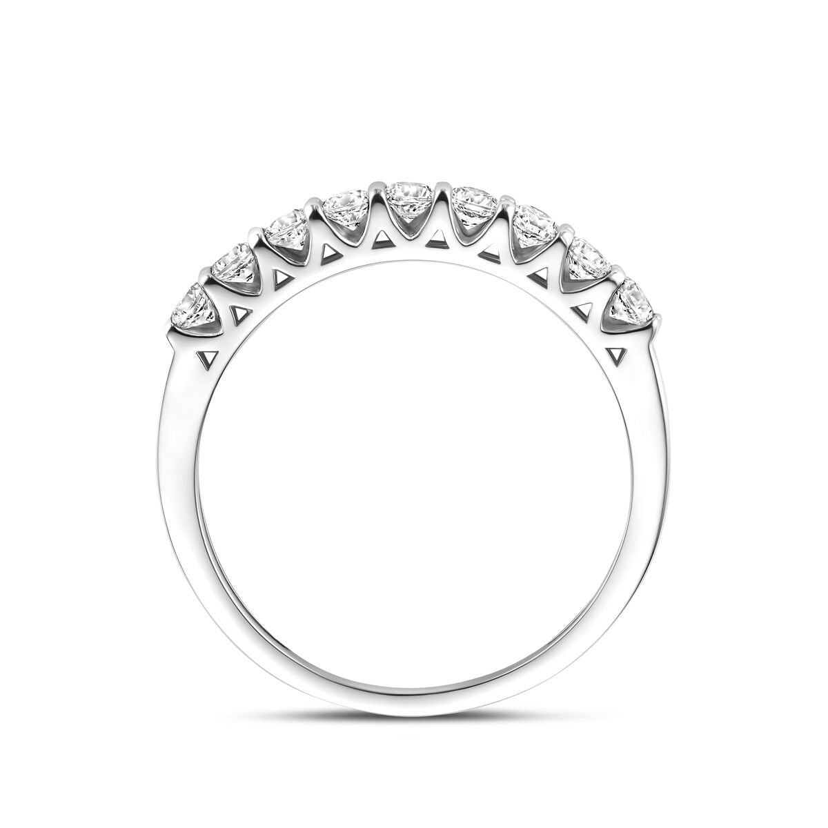 Gerhodineerd zilveren alliance ring met zirkonia