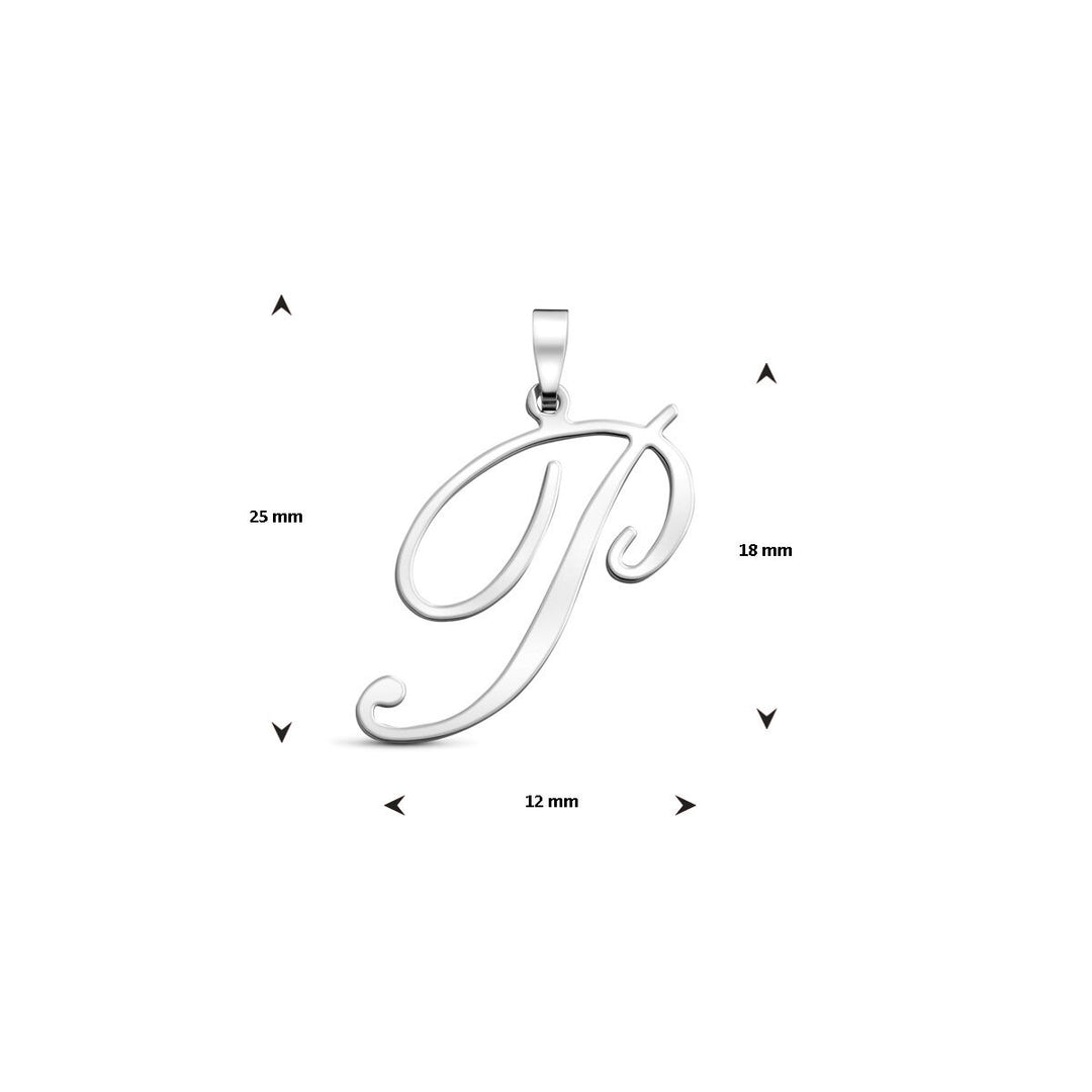 Gerhodineerd zilveren hanger in lettervorm