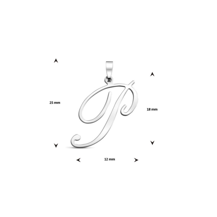 Gerhodineerd zilveren hanger in lettervorm