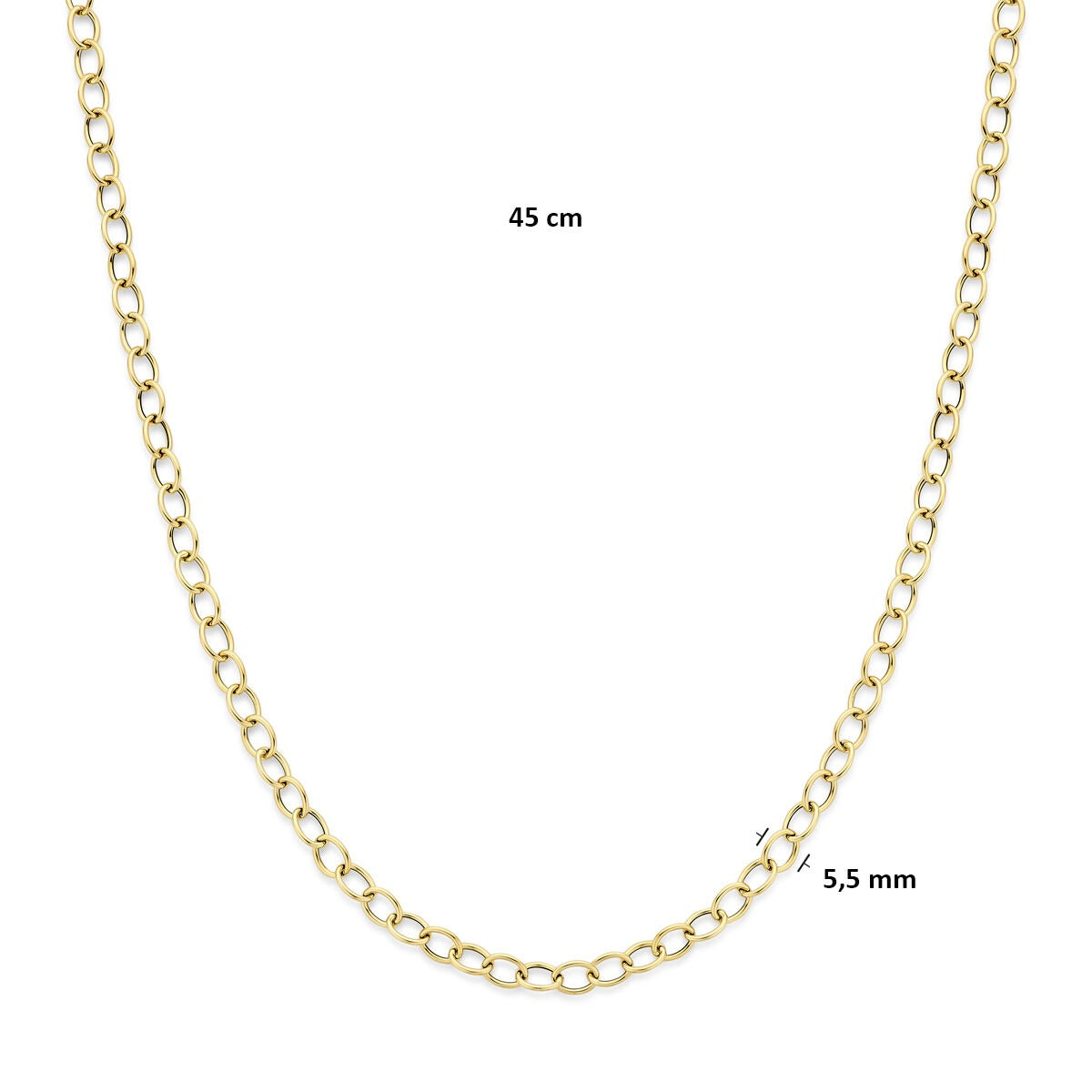 14k Geelgouden Schakel Ketting Anker