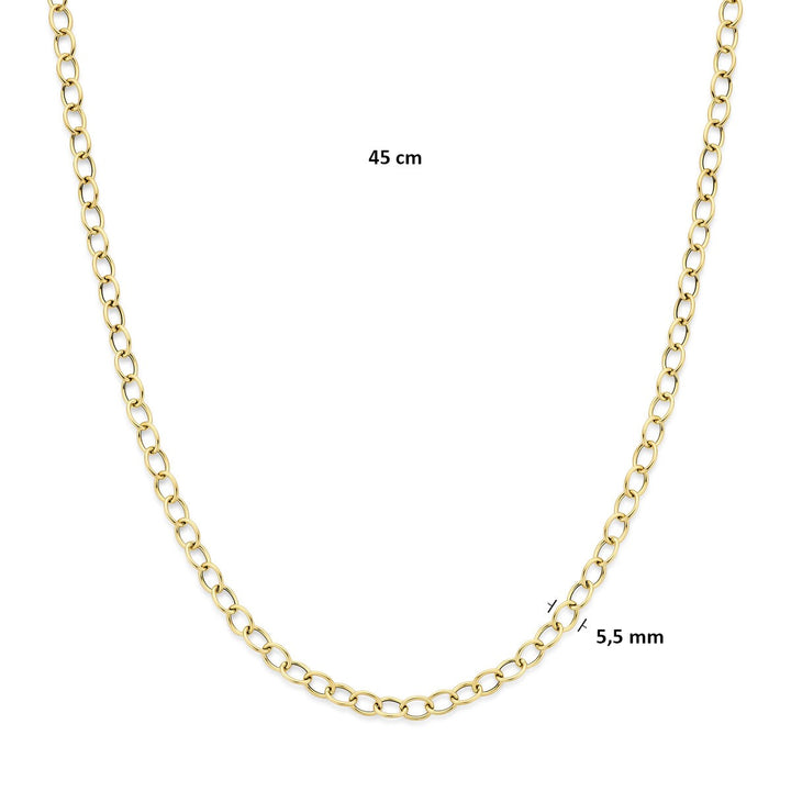 14k Geelgouden Schakel Ketting Anker