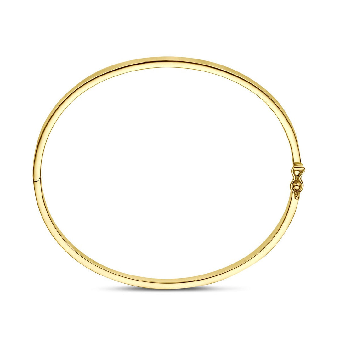 9k Geelgouden bangle armband met zilveren kern