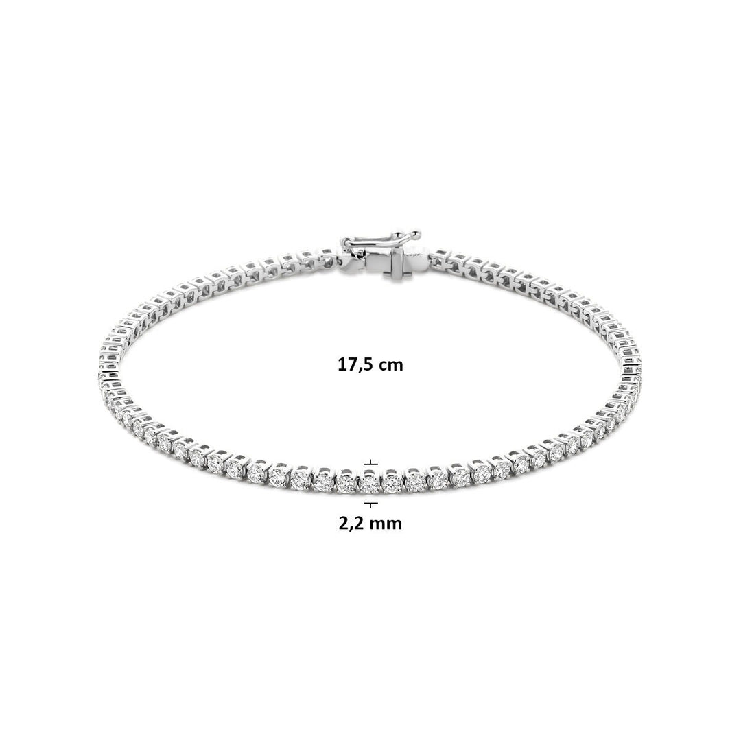 14k Witgouden tennis armband met lab grown diamant