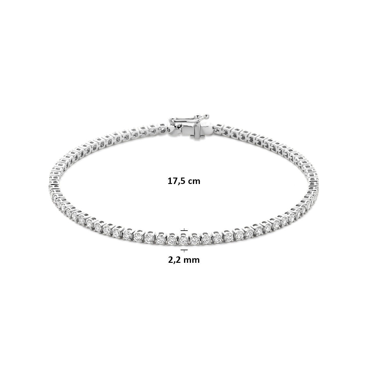 14k Witgouden tennis armband met lab grown diamant