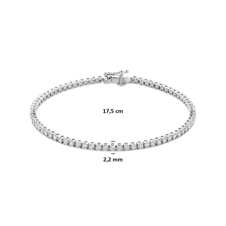 14k Witgouden tennis armband met lab grown diamant