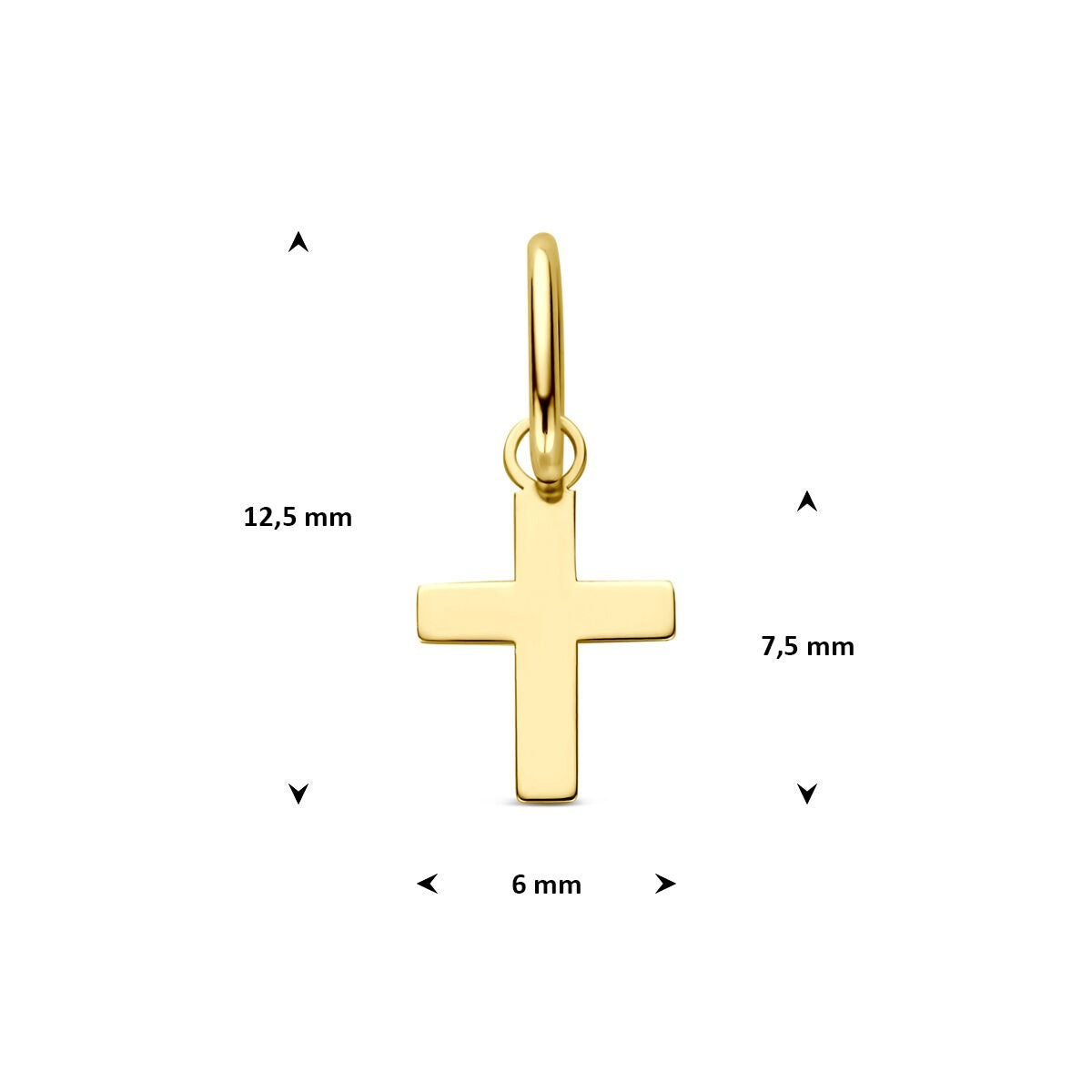 14k Geelgouden kruis hanger