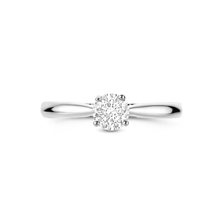 14k Witgouden damesring met 0.50ct lab grown diamant