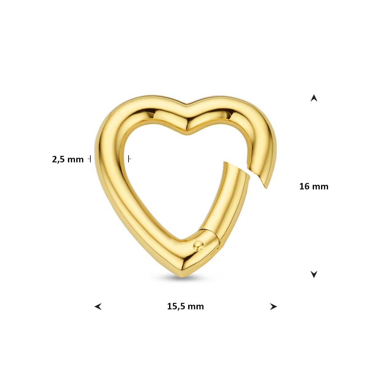 14k Geelgouden Connector Hartje