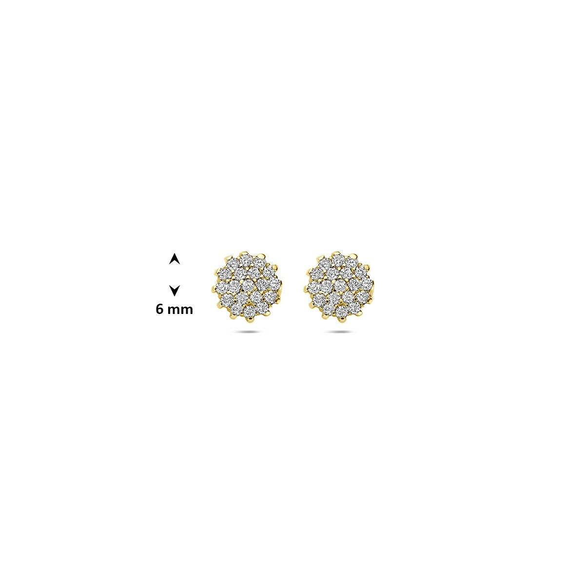 14k Geelgouden oorknoppen met lab grown diamant