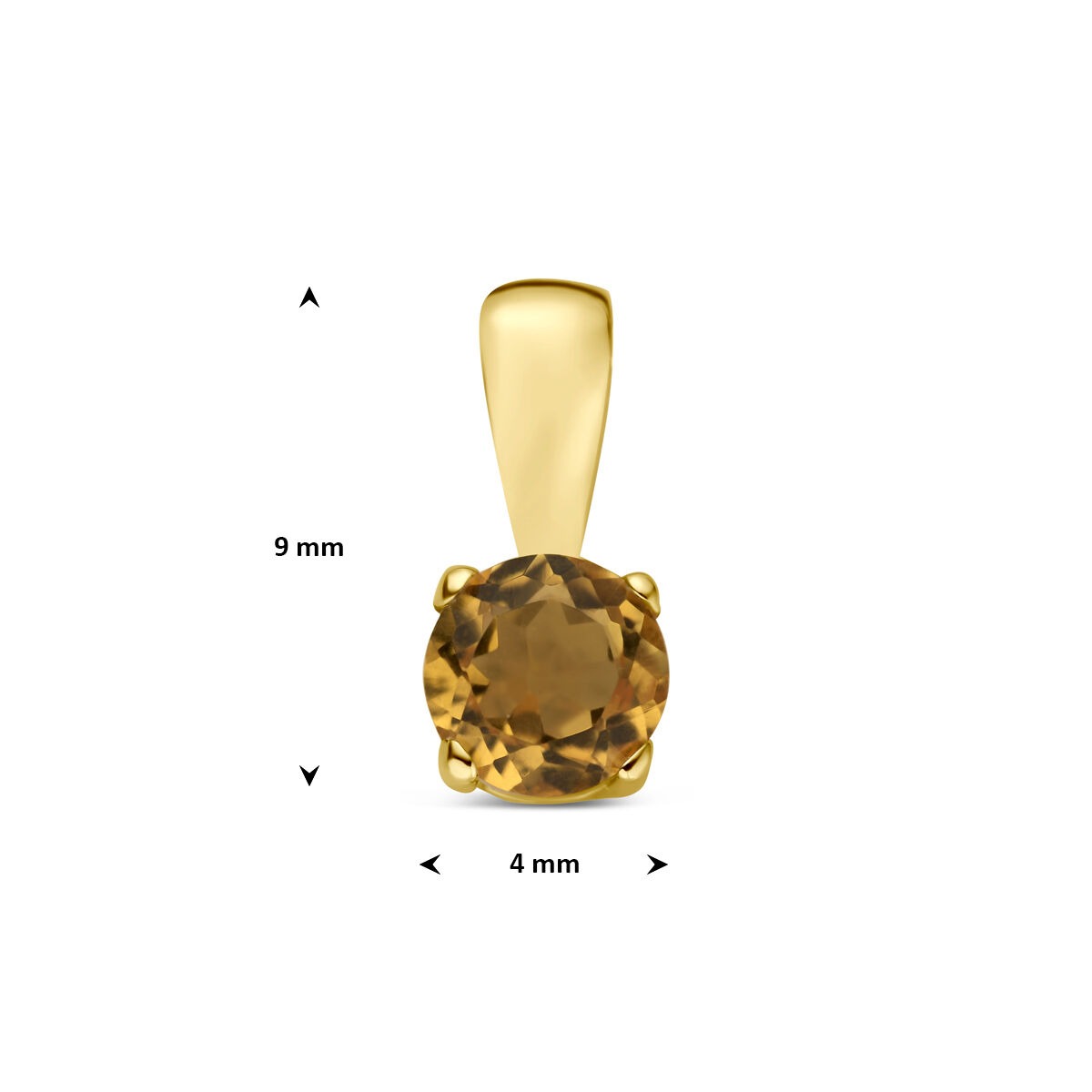 14k Geelgouden hanger met citrien