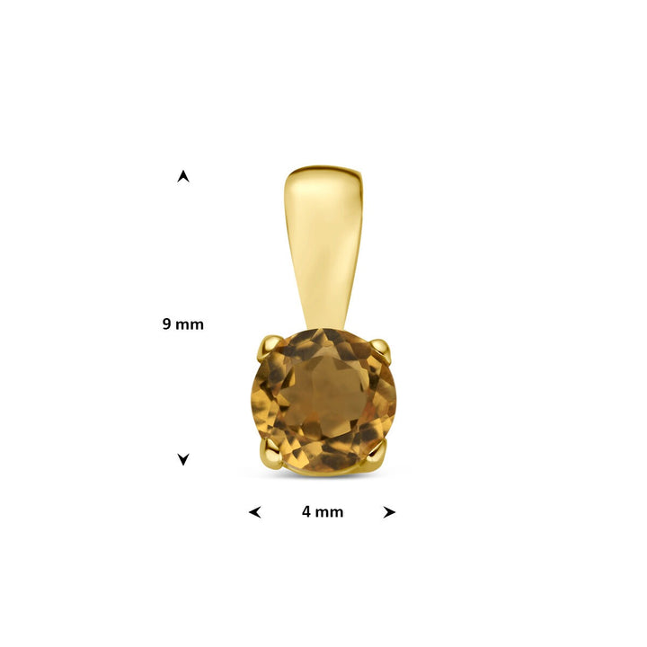 14k Geelgouden hanger met citrien