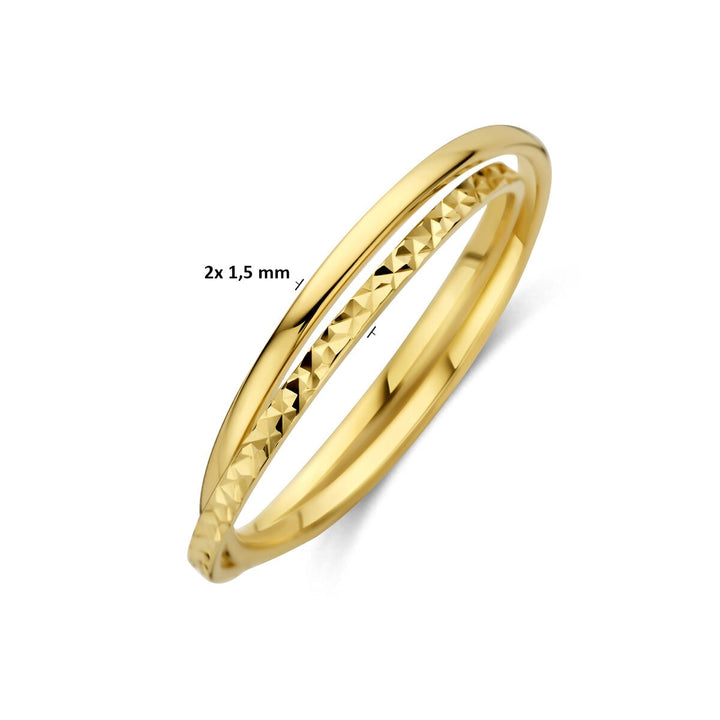 14k Geelgouden ring – dubbelbandig ontwerp met twee losse ringen