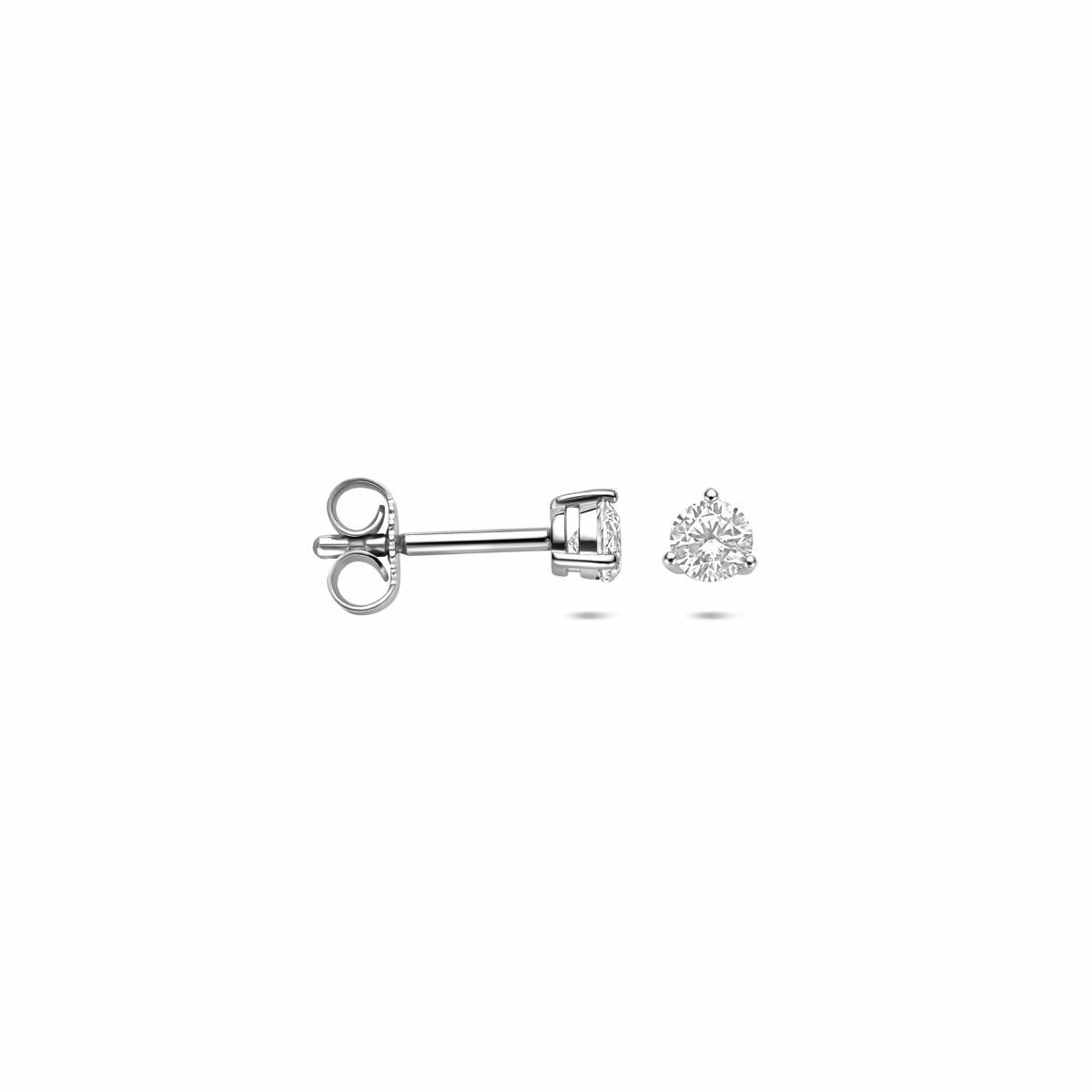Zilveren oorknopjes met zirkonia – gerhodineerd 925 zilver
