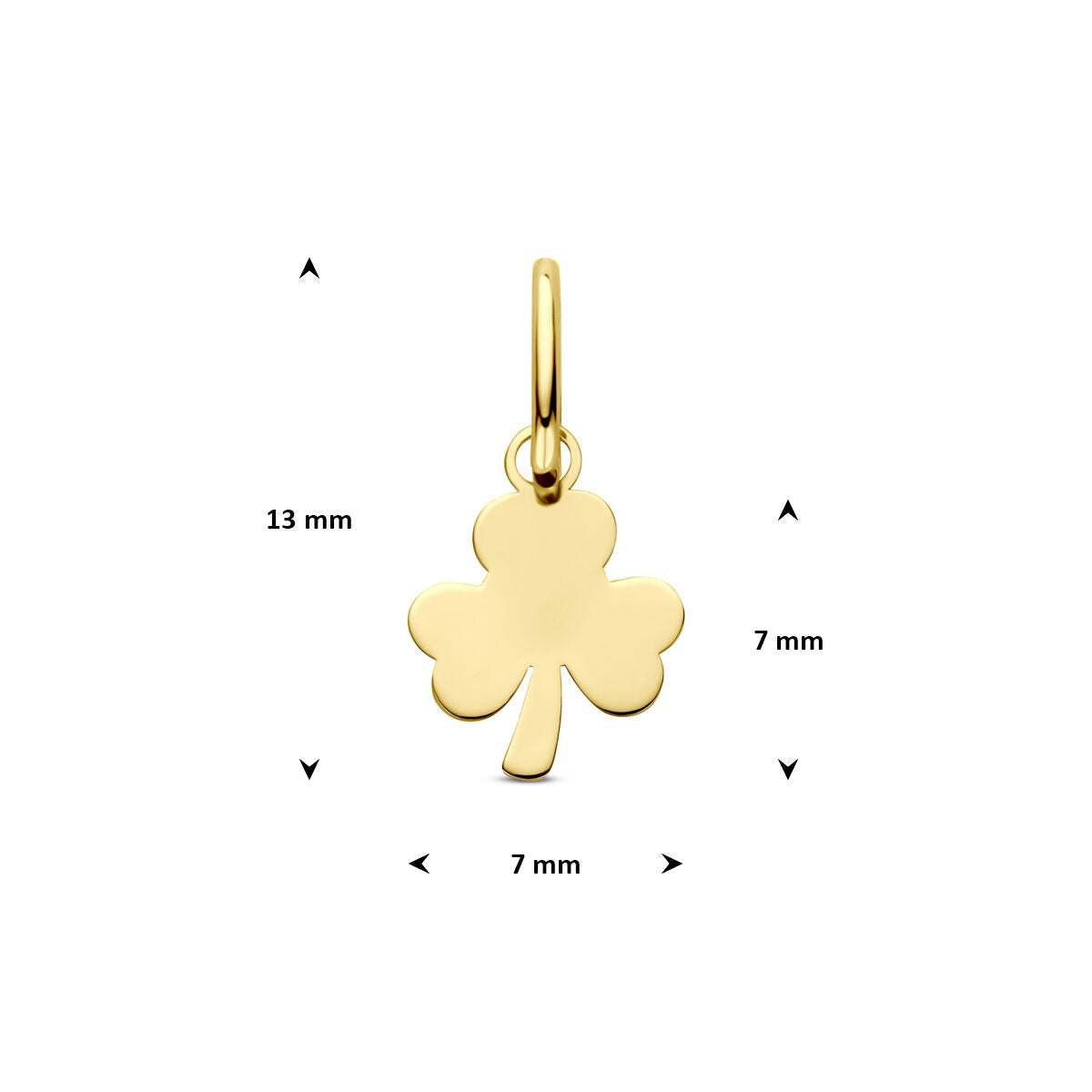 14k Geelgouden klaver hanger