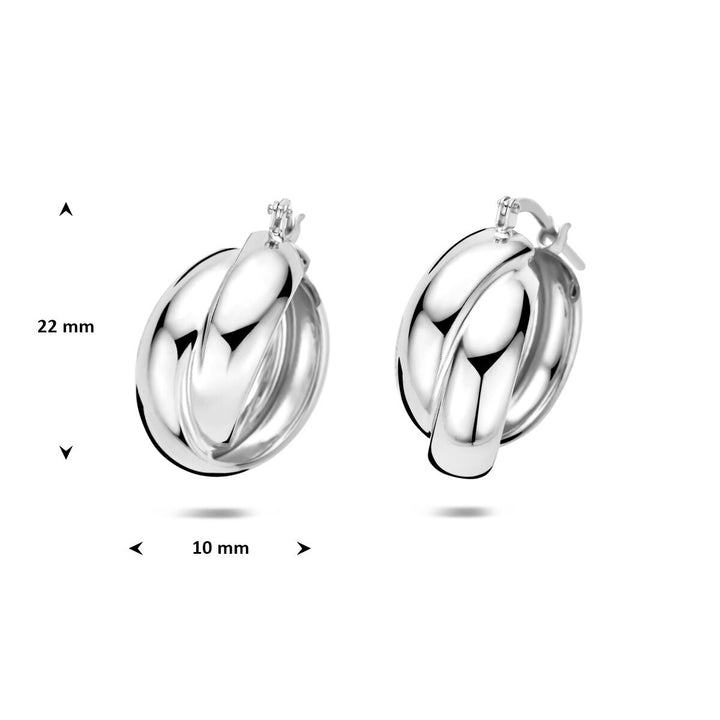 Gerhodineerd 925 zilveren oorringen 22 x 10 mm