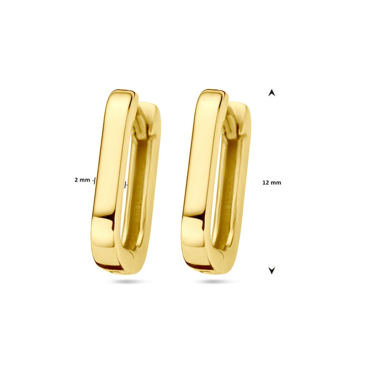 drop earrings paper clip 14K yellow gold